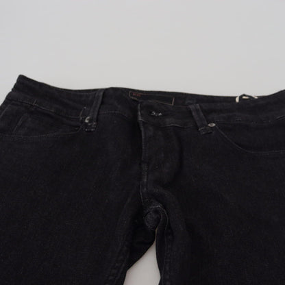 Acht Black Low Waist Slim Fit Cotton Denim Jeans