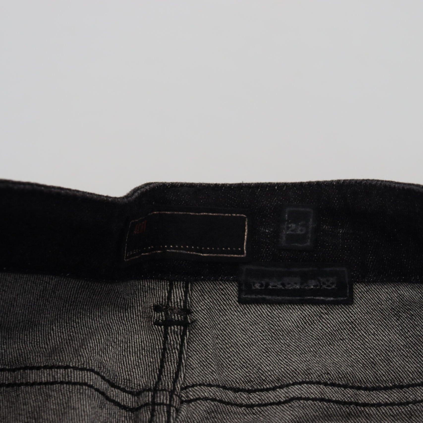 Acht Black Low Waist Slim Fit Cotton Denim Jeans