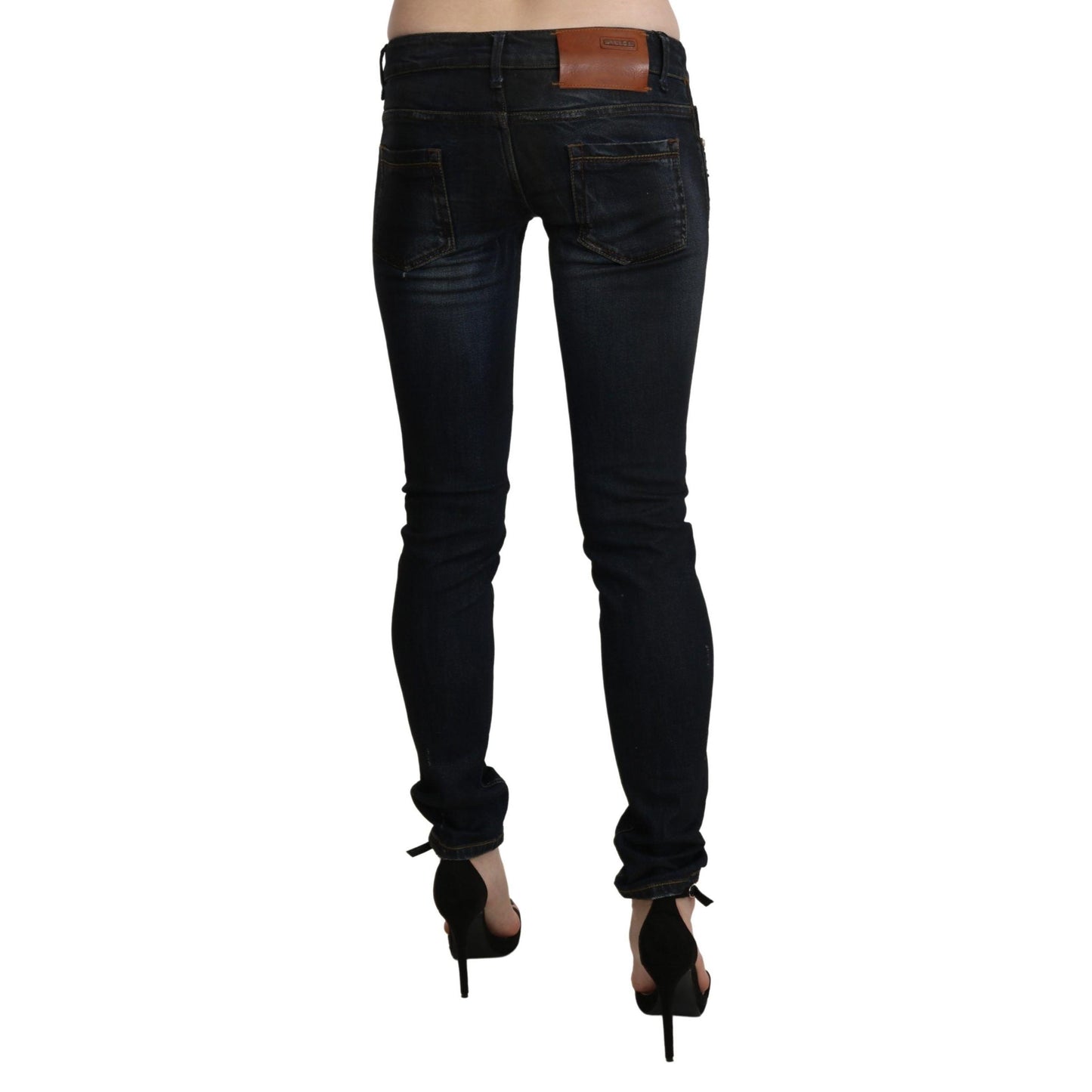 Acht Black Washed Low Waist Skinny Denim Jeans