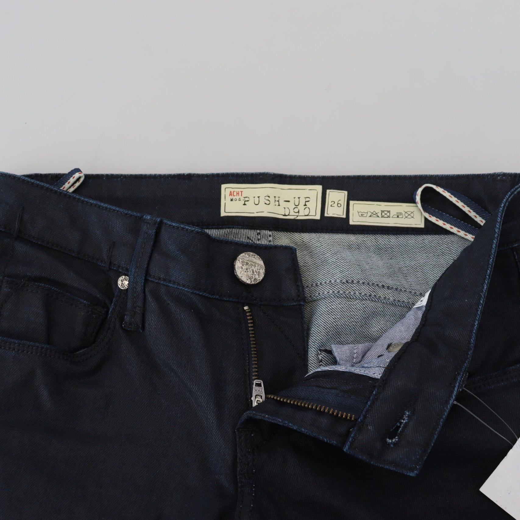 Acht Blue Cotton Low Waist Slim Fit Women Casual Denim Jeans