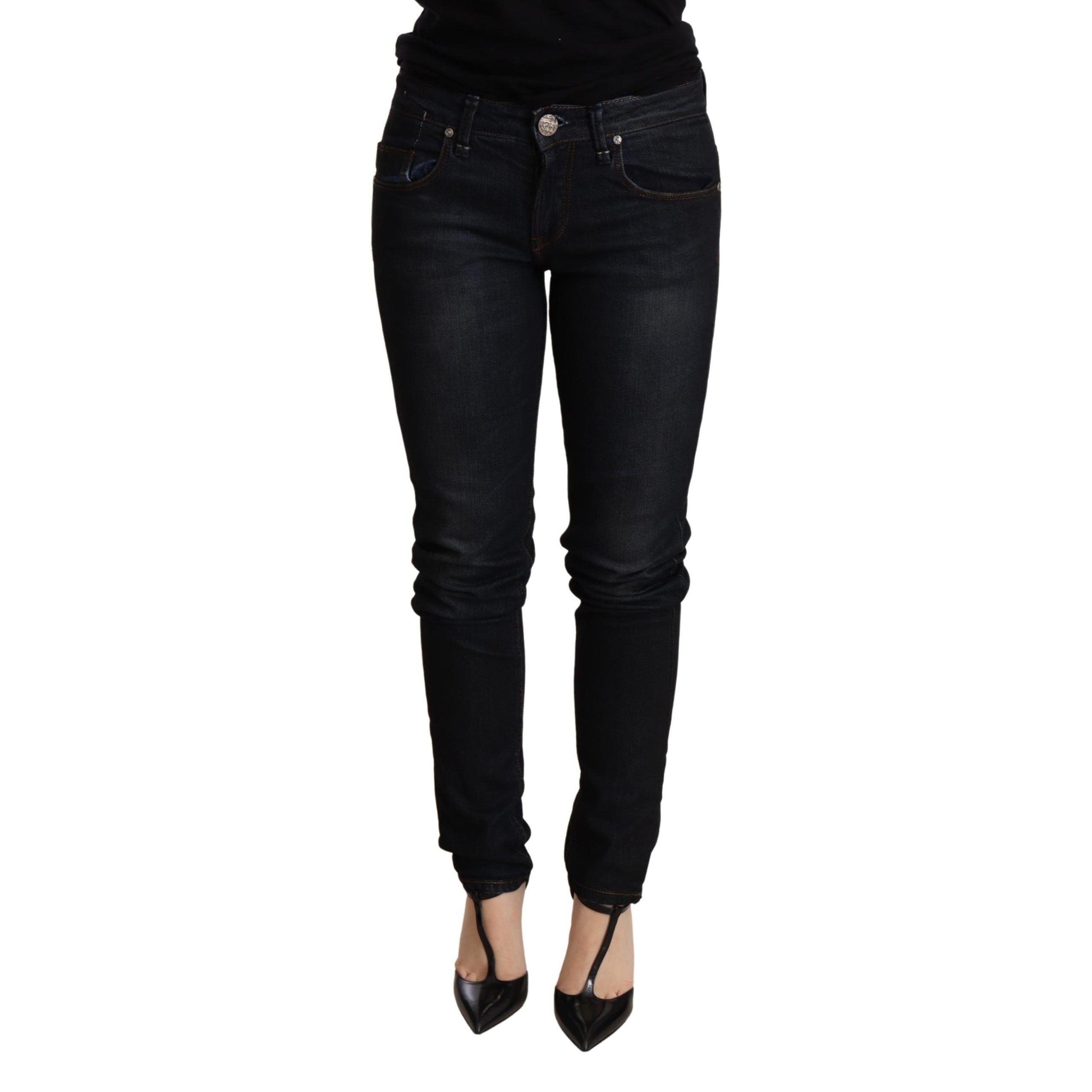 Acht Blue Washed Low Waist Skinny Denim Trouser