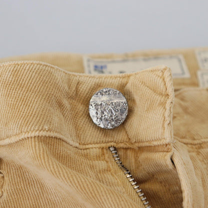 Acht Brown Cotton Corduroy Low Waist Women Casual Jeans