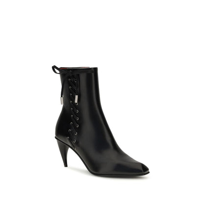 Alexander McQueen Black Calf Leather Bos Taurus Lace-Up Boots