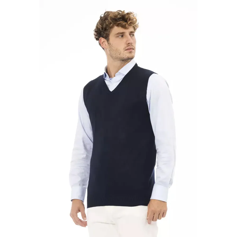 Alpha Studio Blue Viscose Men's Jacket