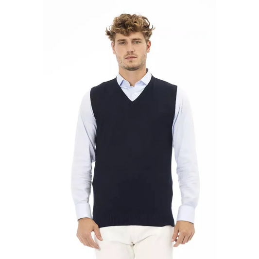 Alpha Studio Blue Viscose Men's Jacket