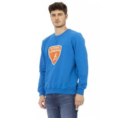 Automobili Lamborghini Blue Cotton Men Sweater