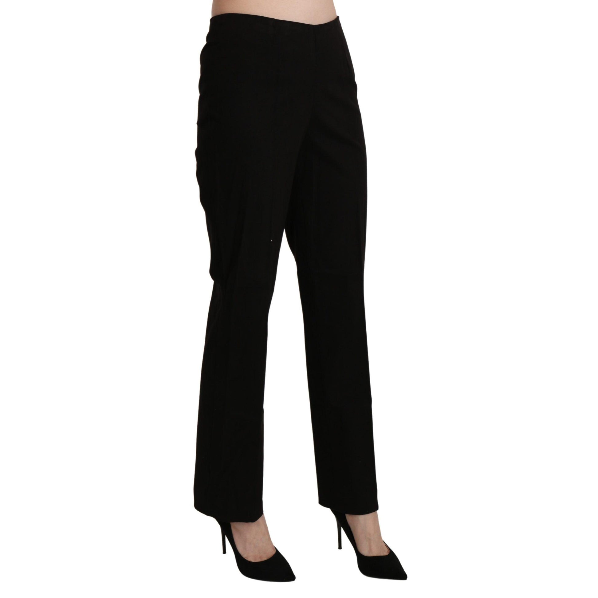 BENCIVENGA Black High Waist Straight Dress Trouser Pant
