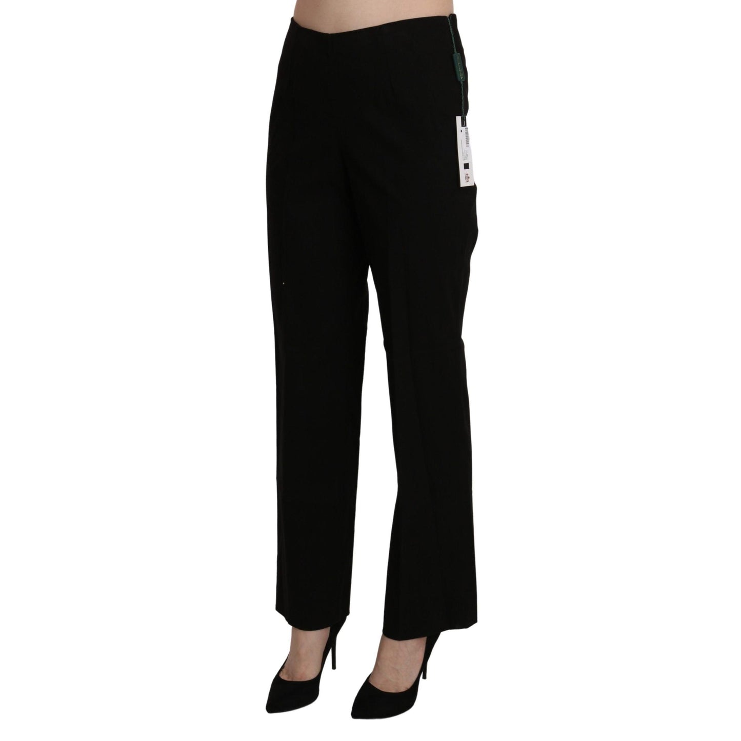 BENCIVENGA Black High Waist Straight Dress Trouser Pant