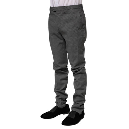 BENCIVENGA Black White Checkered Tapered Dress Pants