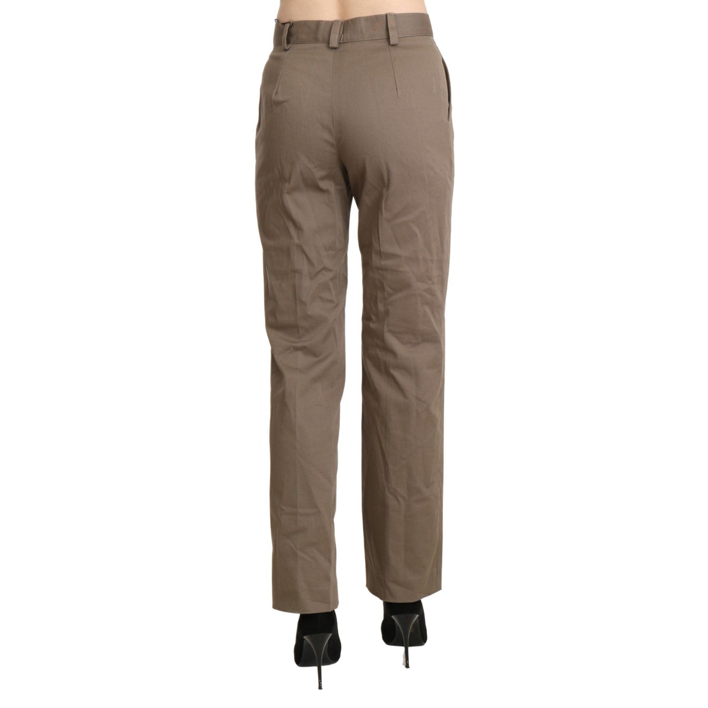 BENCIVENGA Brown High Waist Straight Dress Trouser Pants