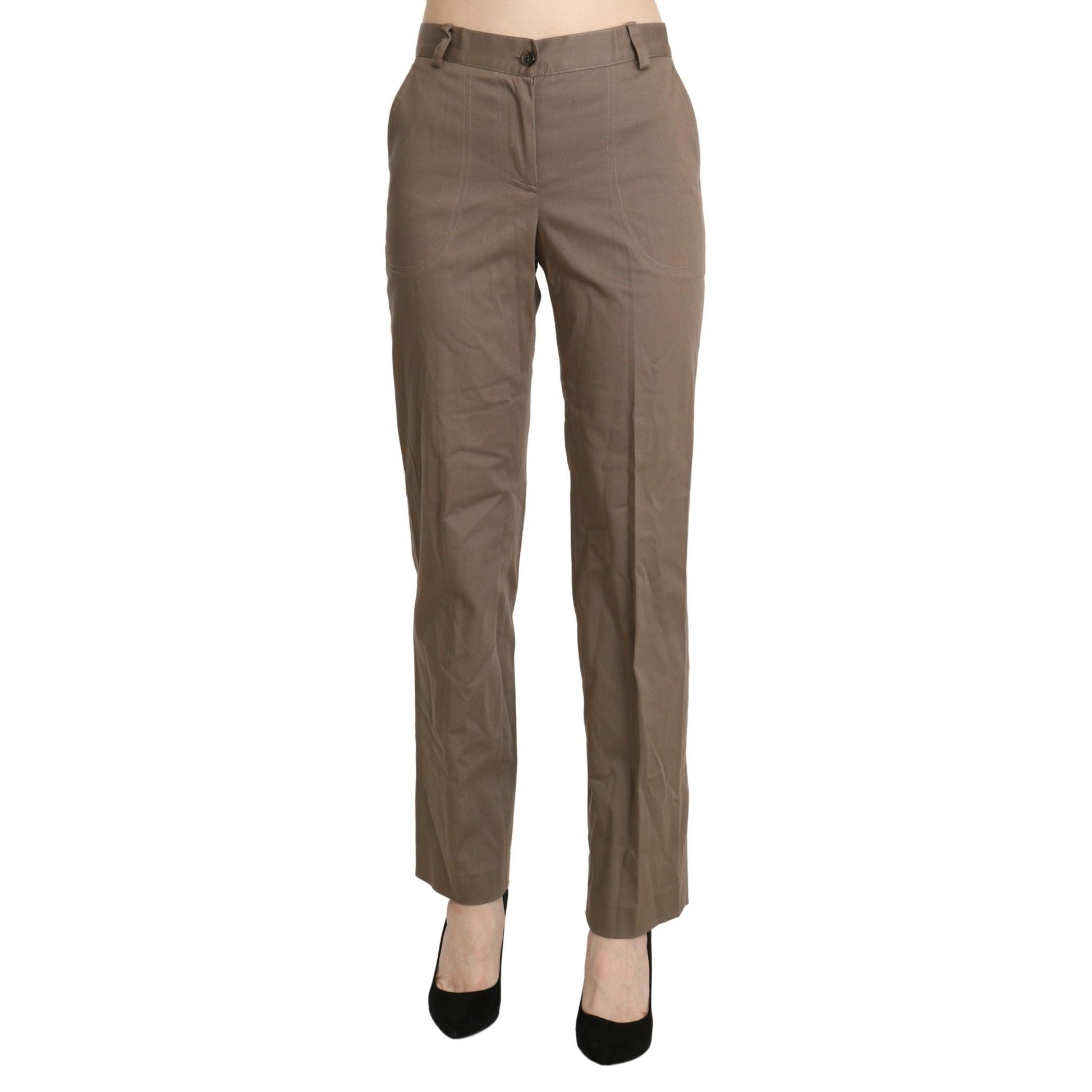 BENCIVENGA Brown High Waist Straight Dress Trouser Pants