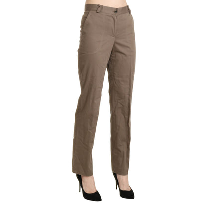 BENCIVENGA Brown High Waist Straight Dress Trouser Pants