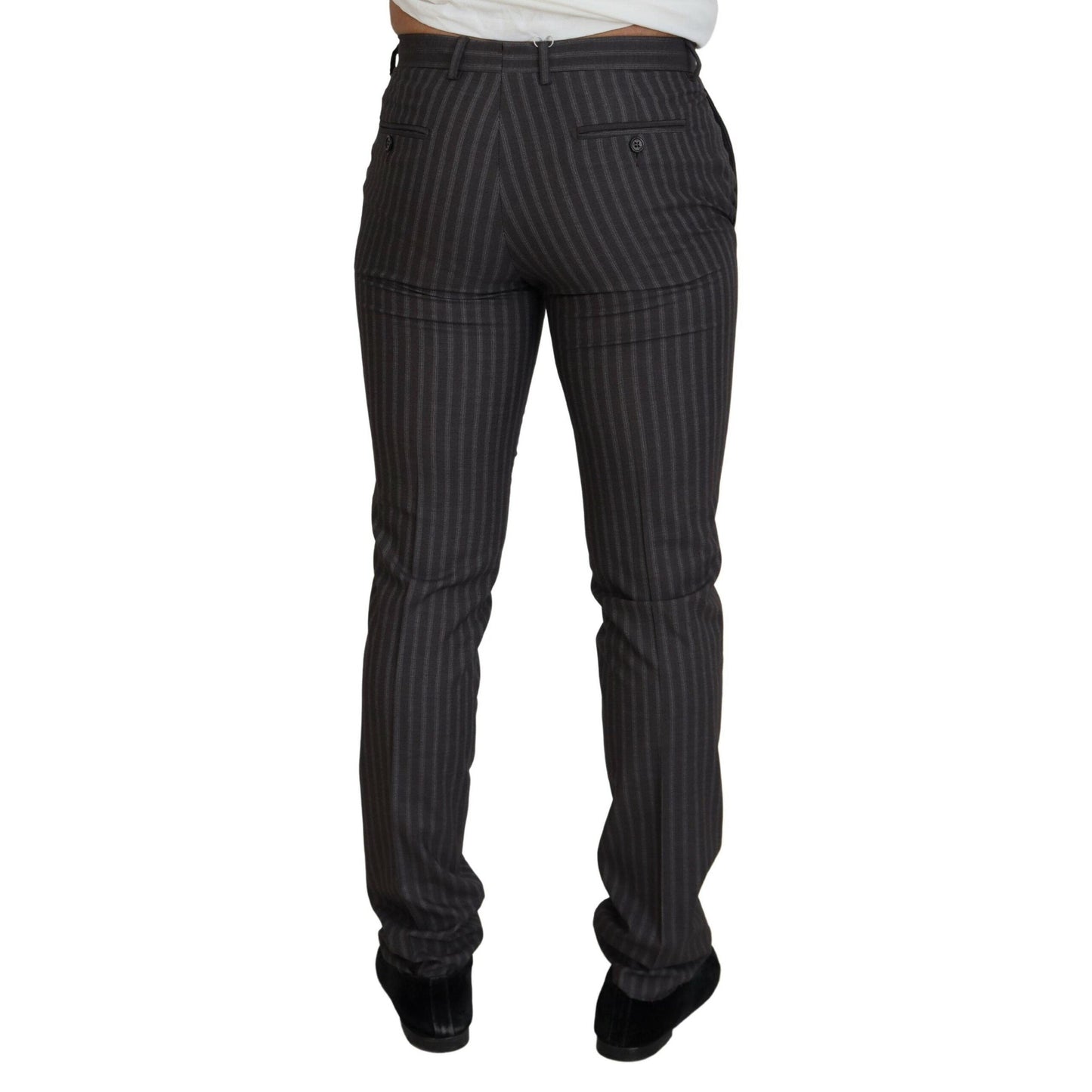 BENCIVENGA Brown Stripes Slim Fit Men Pants