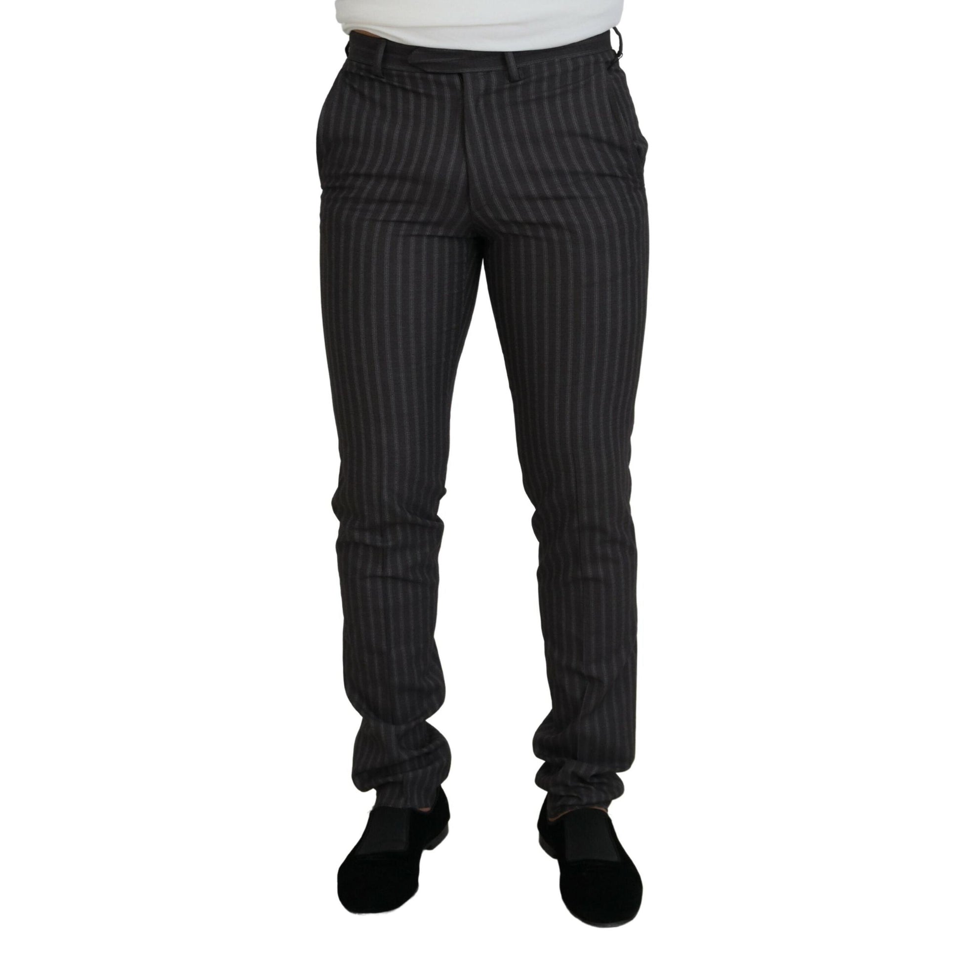 BENCIVENGA Brown Stripes Slim Fit Men Pants