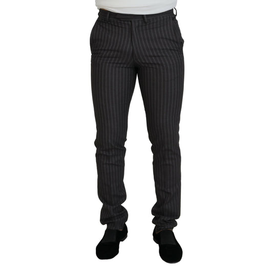 BENCIVENGA Brown Stripes Slim Fit Men Pants