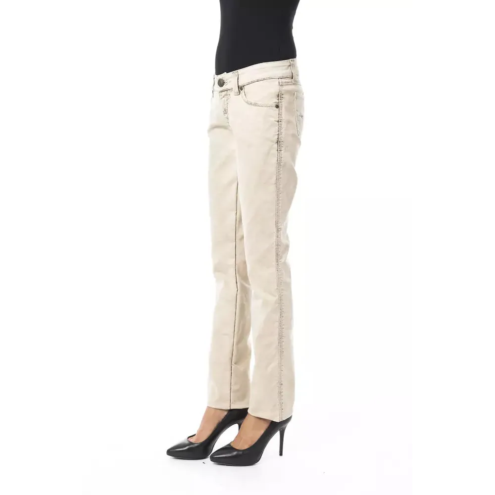 BYBLOS Beige Cotton Women Jeans