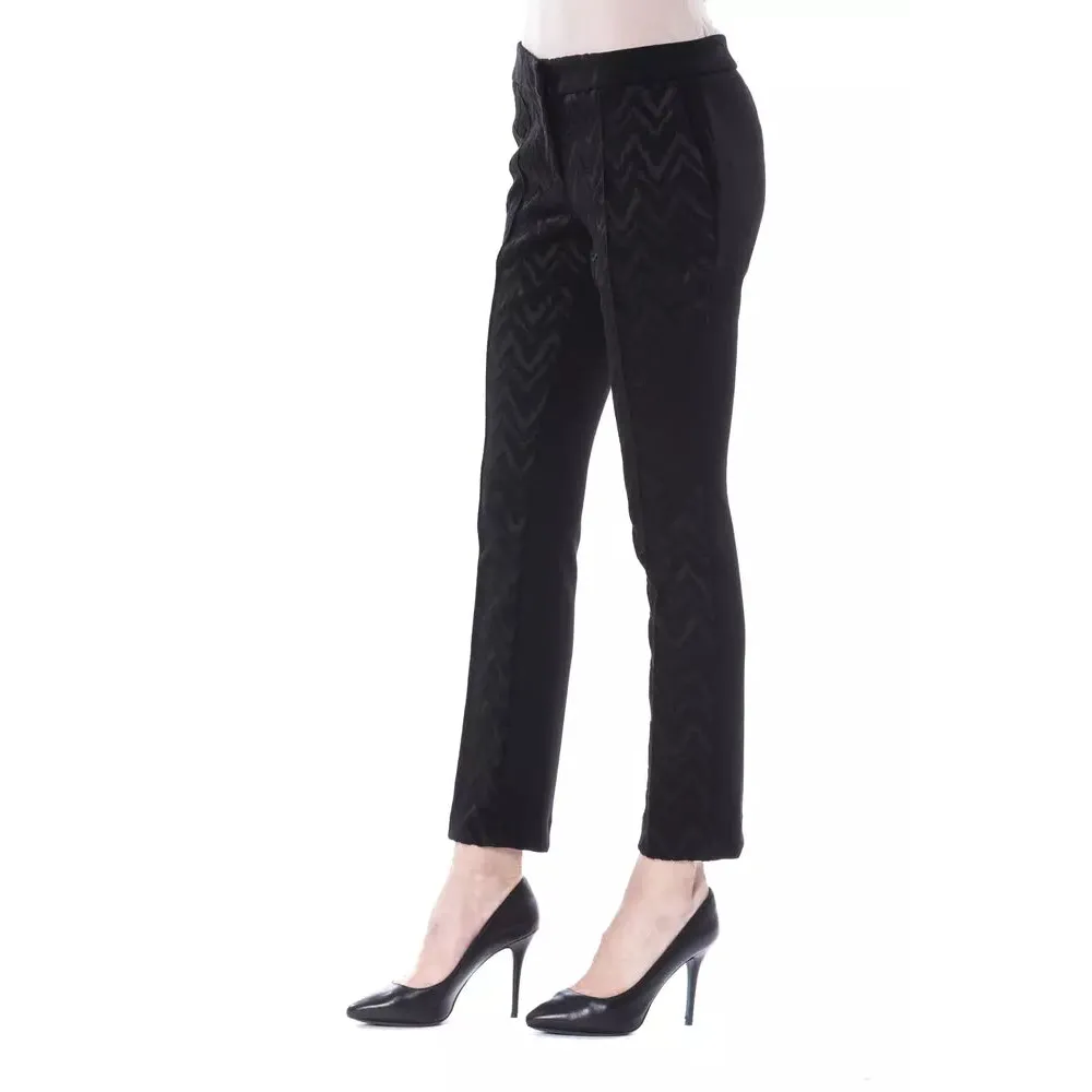 BYBLOS Black Marabou Women Pants