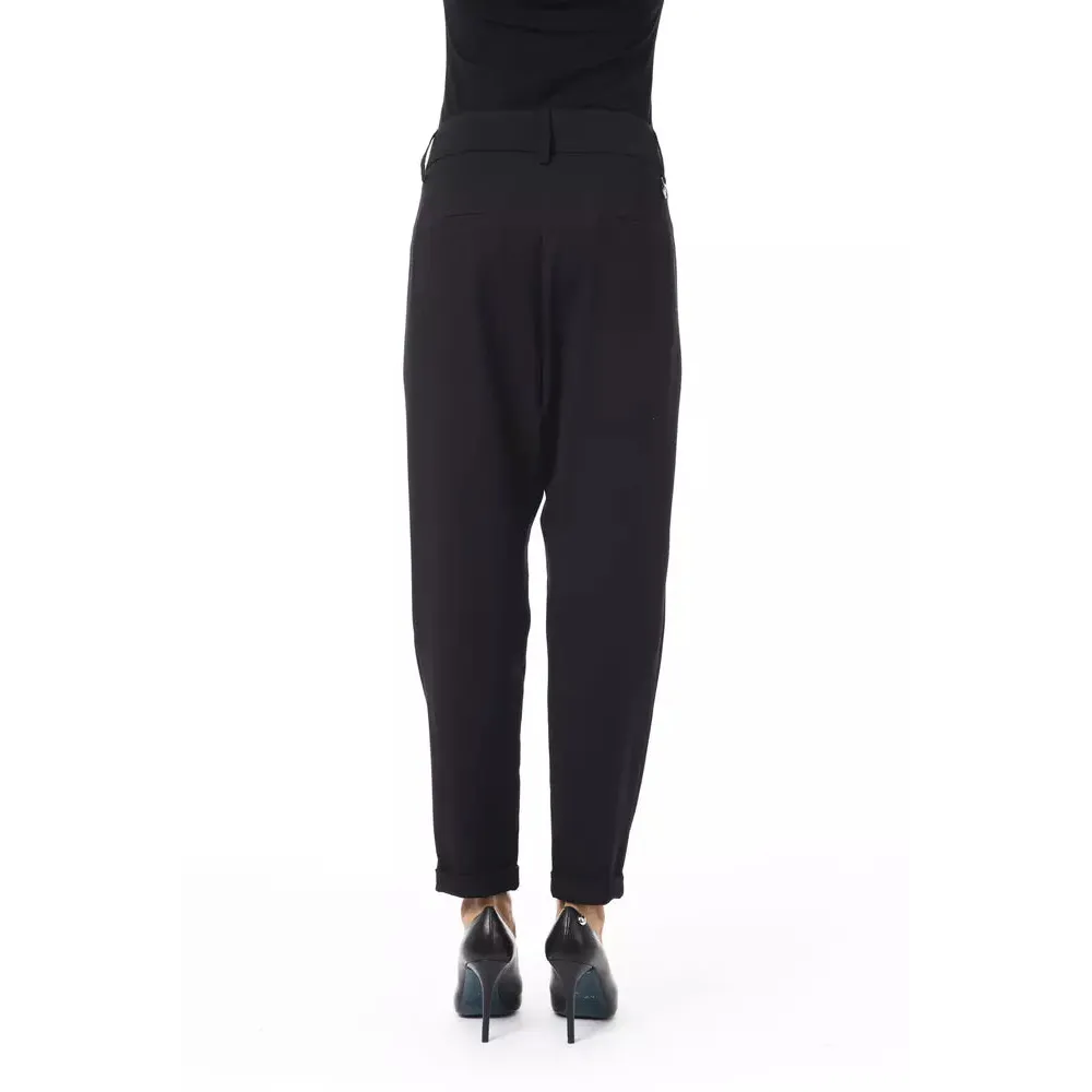 BYBLOS Black Polyester Women Pant