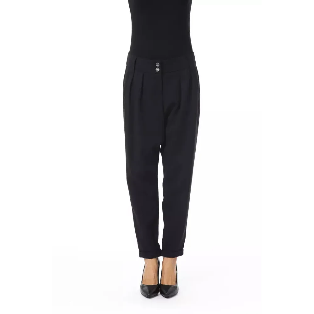BYBLOS Black Polyester Women Pant