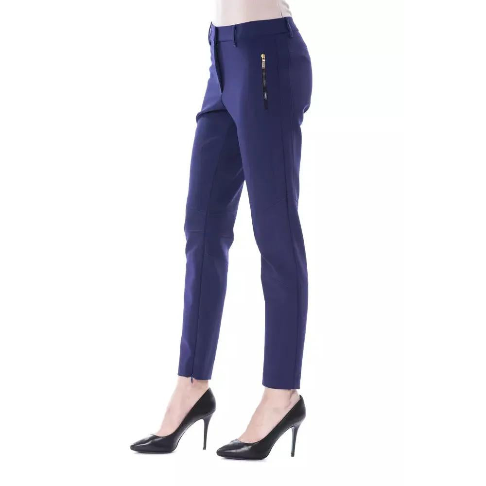 BYBLOS Blue Polyester Women's Slim-Fit Pant