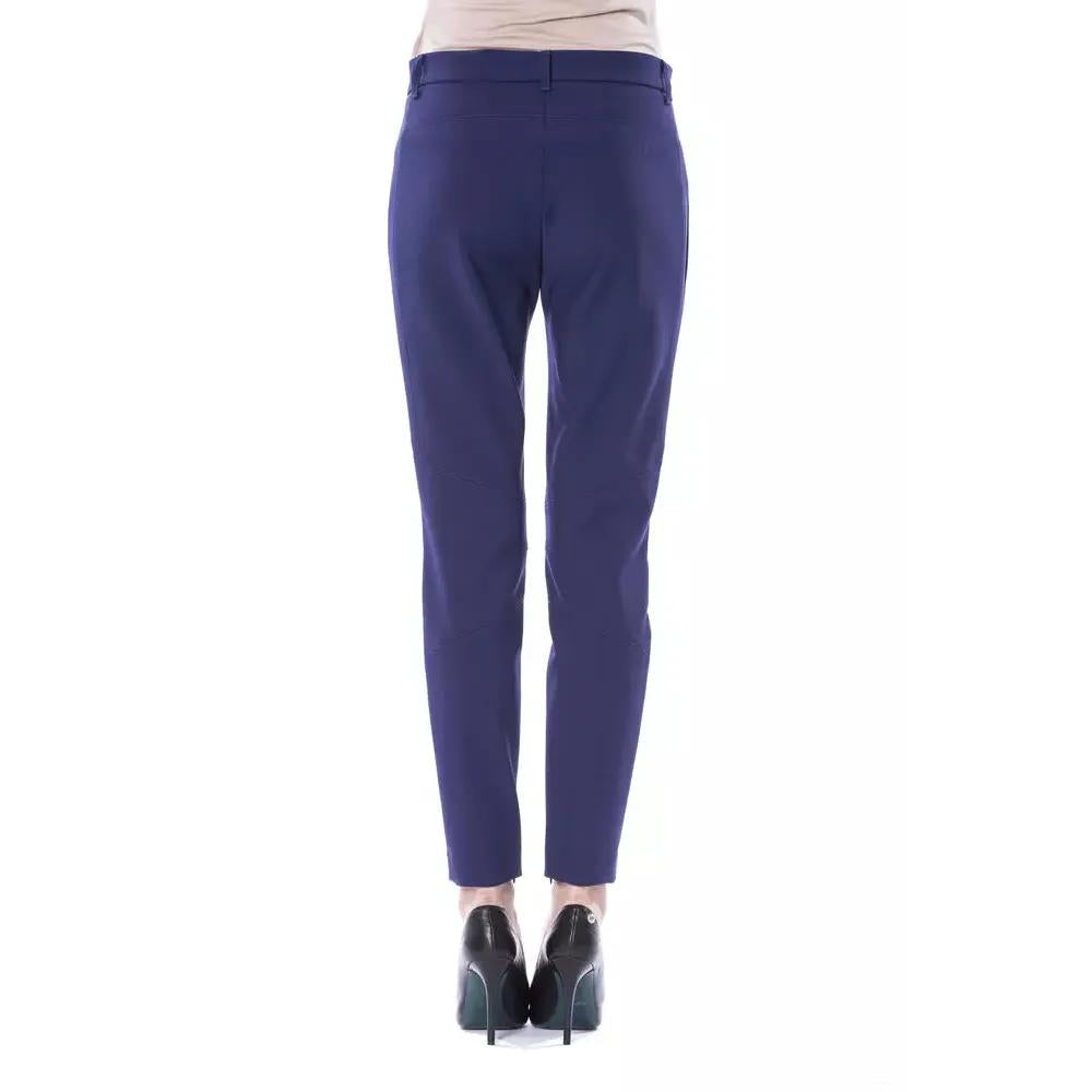 BYBLOS Blue Polyester Women's Slim-Fit Pant