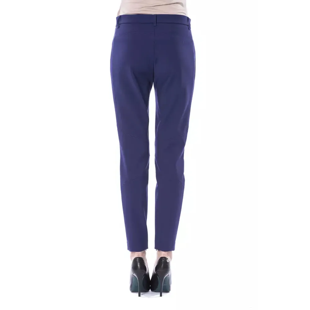 BYBLOS Blue Polyester Women's Slim-Fit Pant