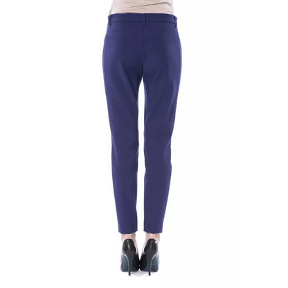 BYBLOS Blue Polyester Women's Slim-Fit Pant