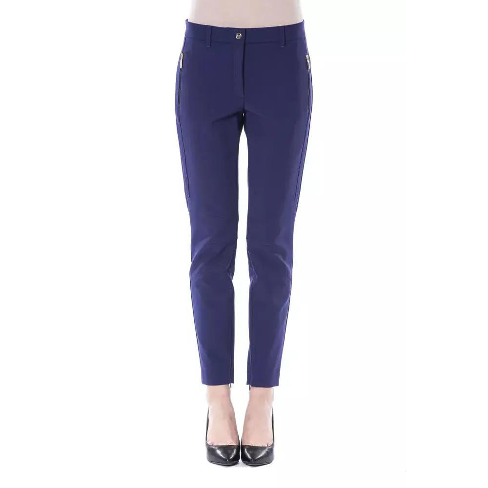 BYBLOS Blue Polyester Women's Slim-Fit Pant