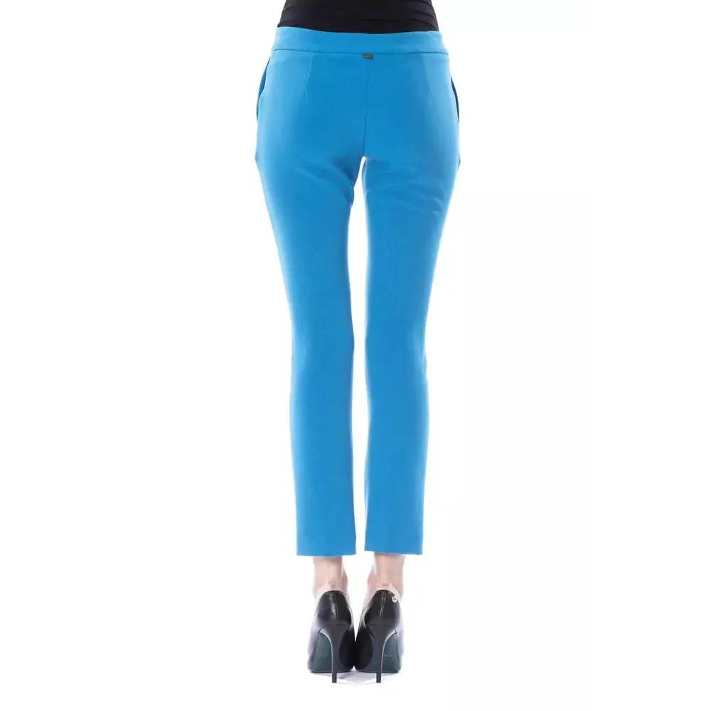 BYBLOS Light Blue Polyester Women Skinny Pant