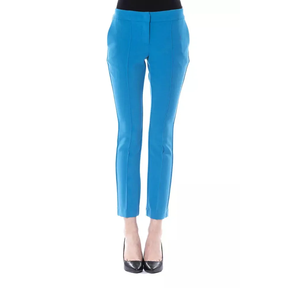 BYBLOS Light Blue Polyester Women Skinny Pant