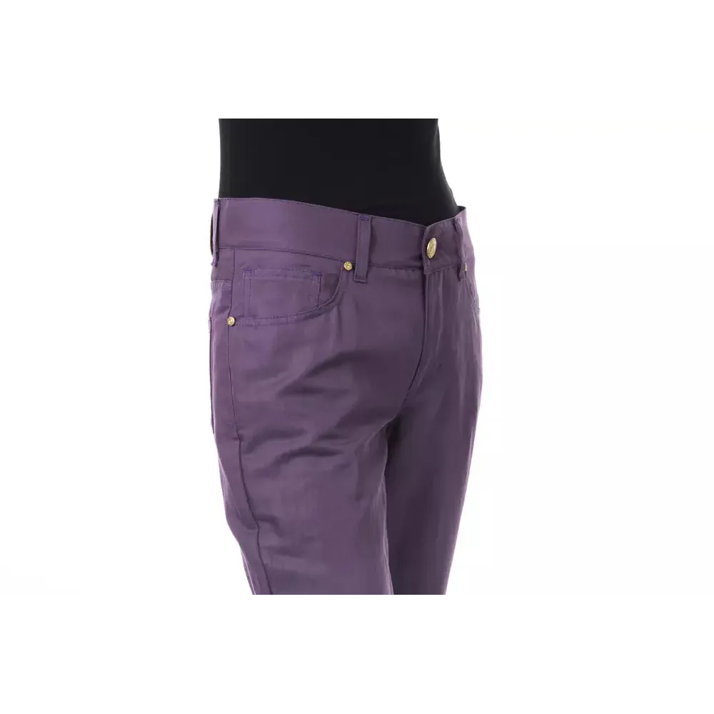 BYBLOS Purple Cotton Women Pant