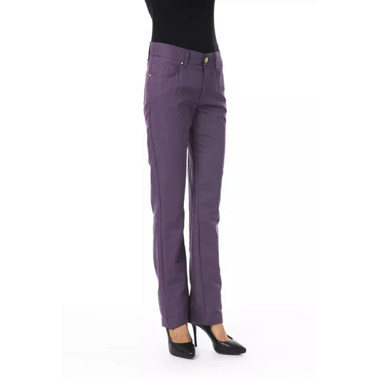 BYBLOS Purple Cotton Women Pant