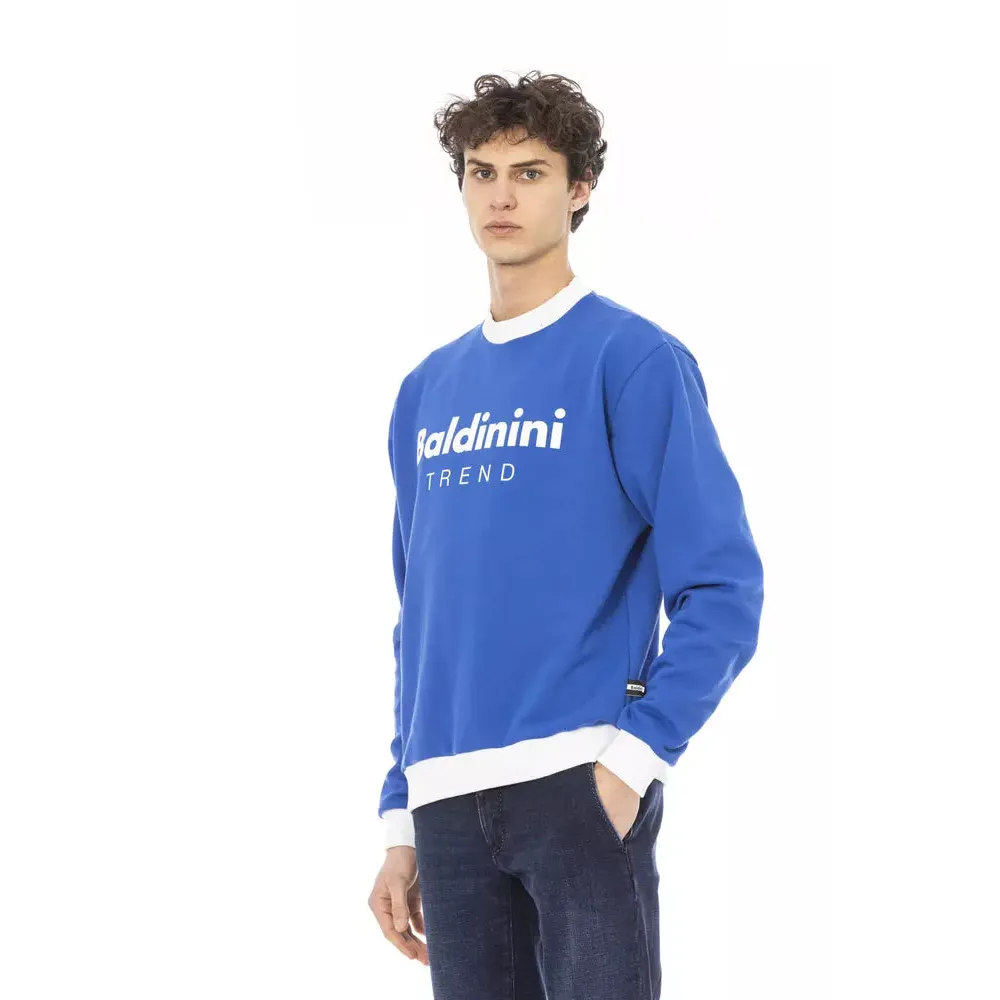 Baldinini Trend Blue Cotton Men Sweater
