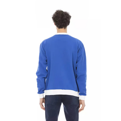 Baldinini Trend Blue Cotton Men Sweater