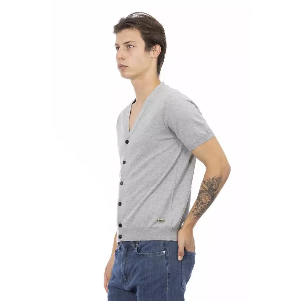 Baldinini Trend Gray Cotton Men Sweater