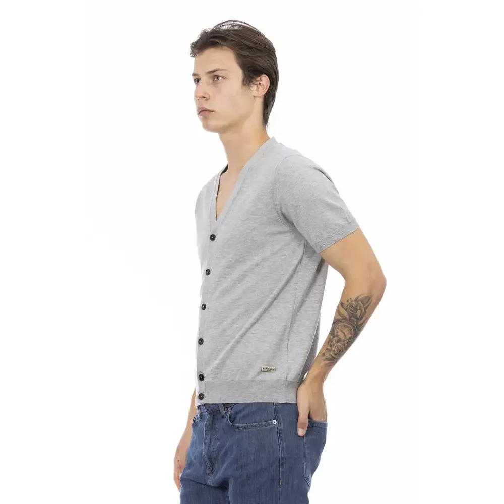 Baldinini Trend Gray Cotton Men Sweater