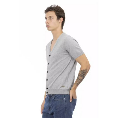 Baldinini Trend Gray Cotton Men Sweater