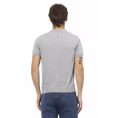 Baldinini Trend Gray Cotton Men Sweater