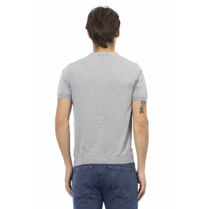 Baldinini Trend Gray Cotton Men Sweater