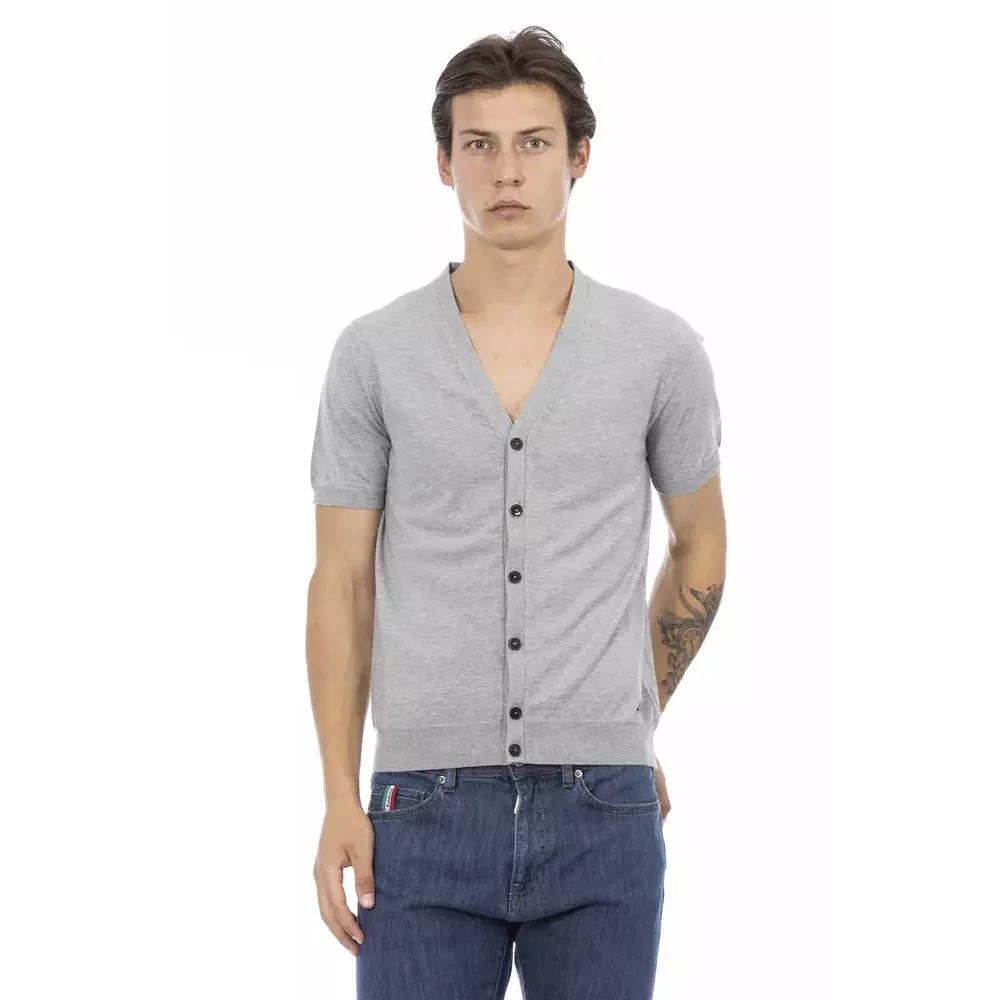 Baldinini Trend Gray Cotton Men Sweater