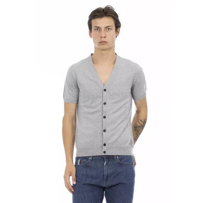 Baldinini Trend Gray Cotton Men Sweater