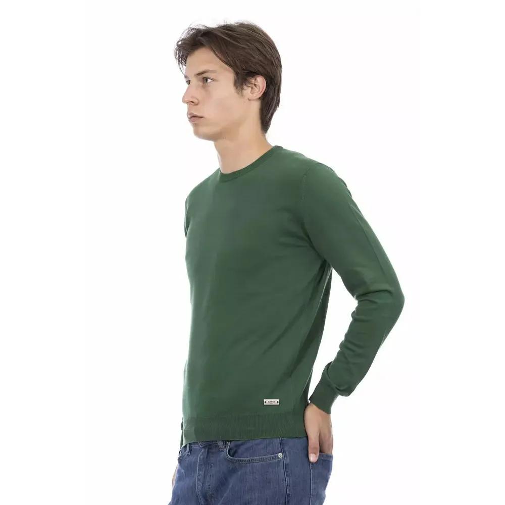 Baldinini Trend Green Cotton Men Sweater