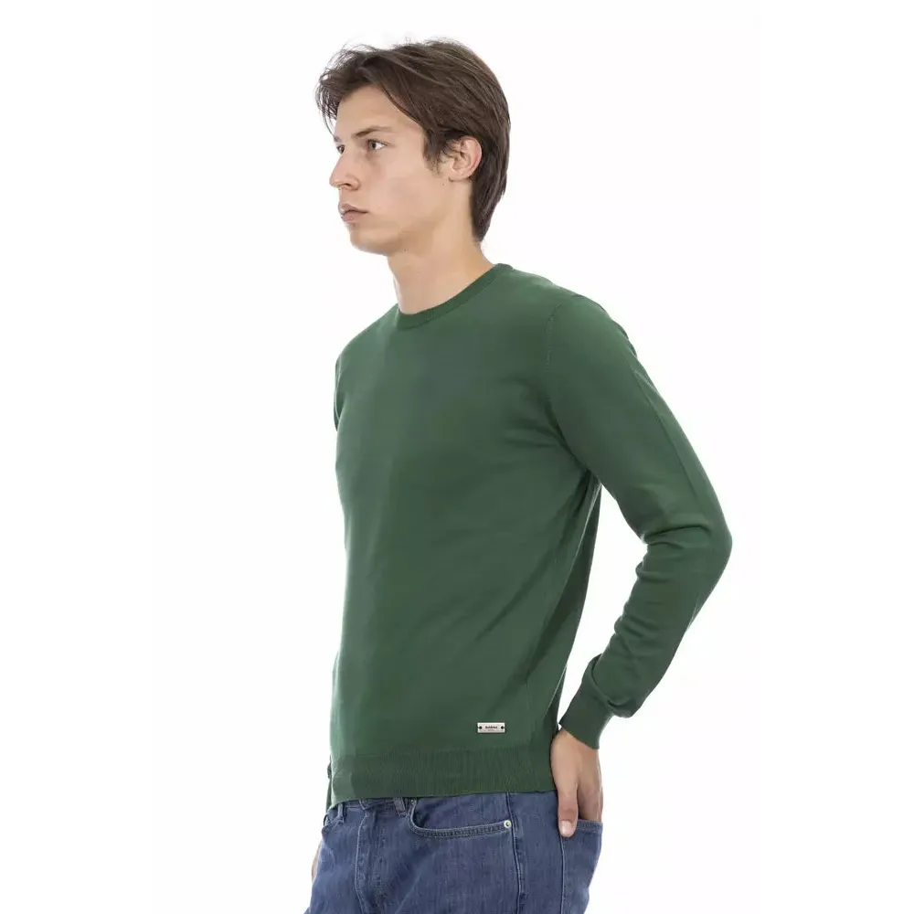 Baldinini Trend Green Cotton Men Sweater