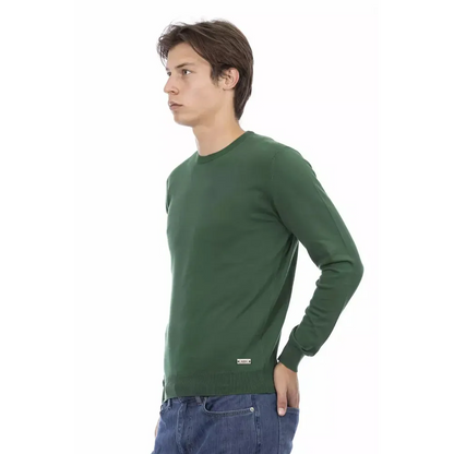 Baldinini Trend Green Cotton Men Sweater