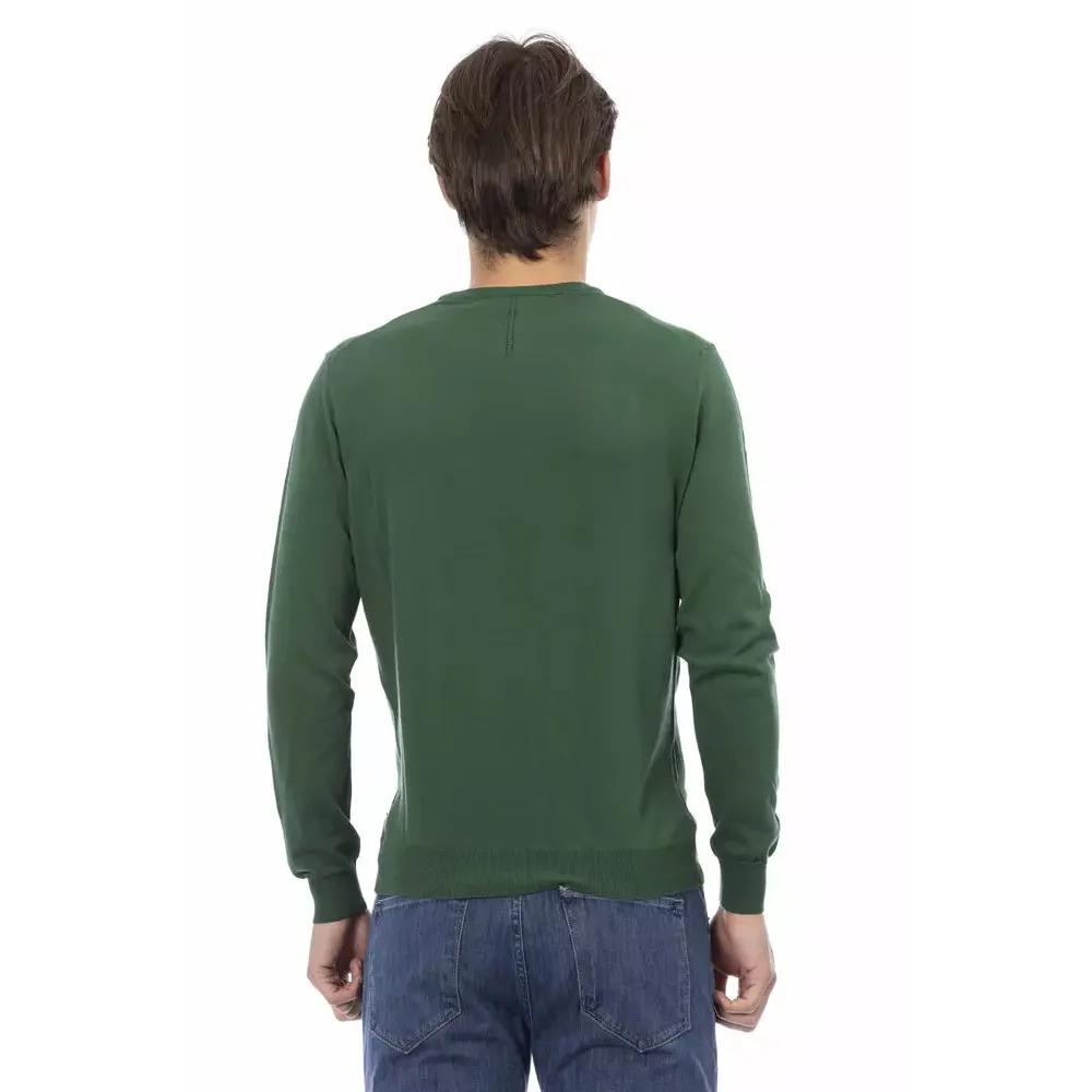 Baldinini Trend Green Cotton Men Sweater