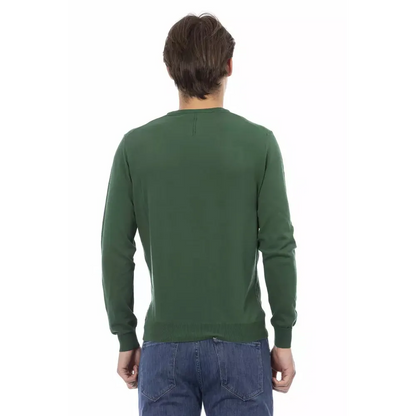 Baldinini Trend Green Cotton Men Sweater