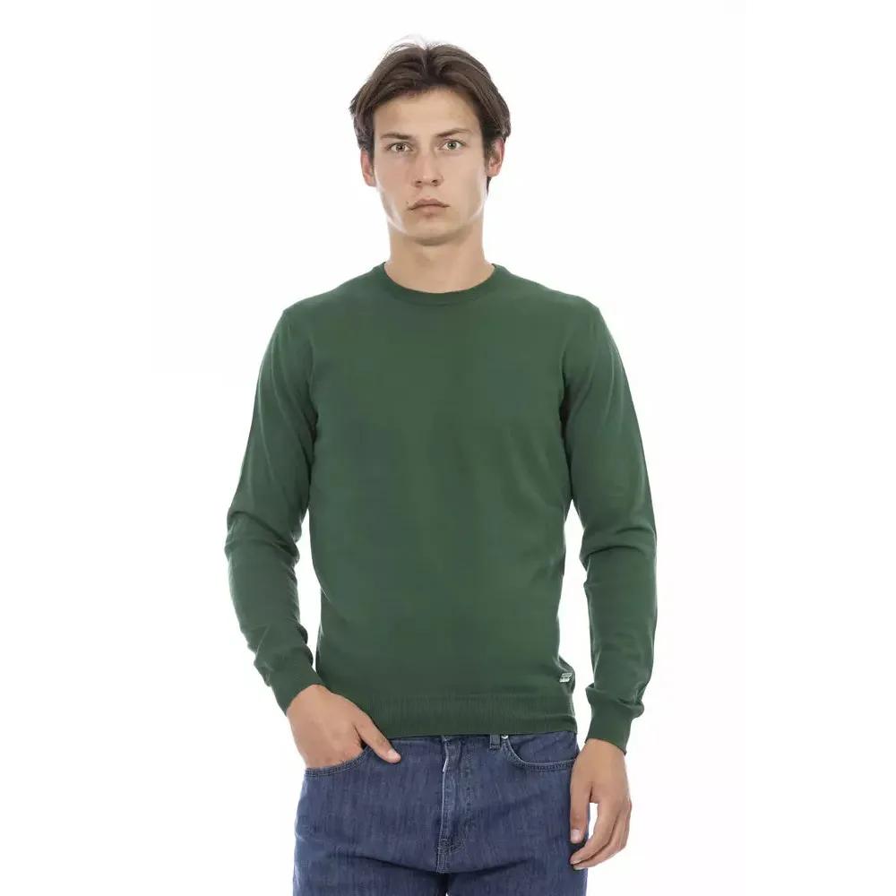 Baldinini Trend Green Cotton Men Sweater