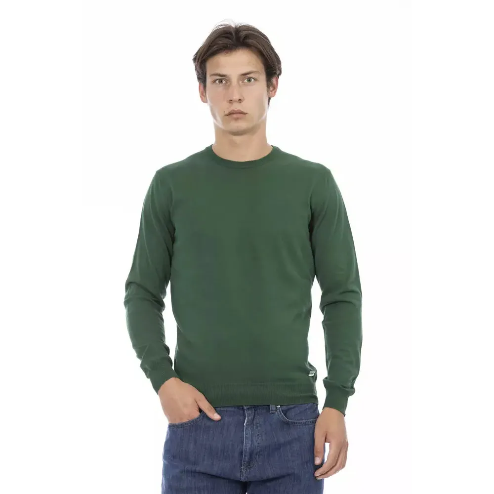 Baldinini Trend Green Cotton Men Sweater