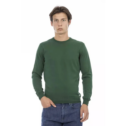 Baldinini Trend Green Cotton Men Sweater