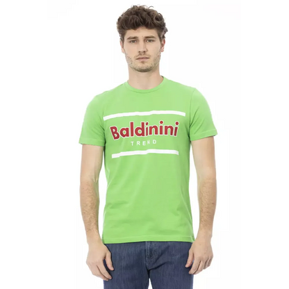 Baldinini Trend Green Cotton Men T-Shirt